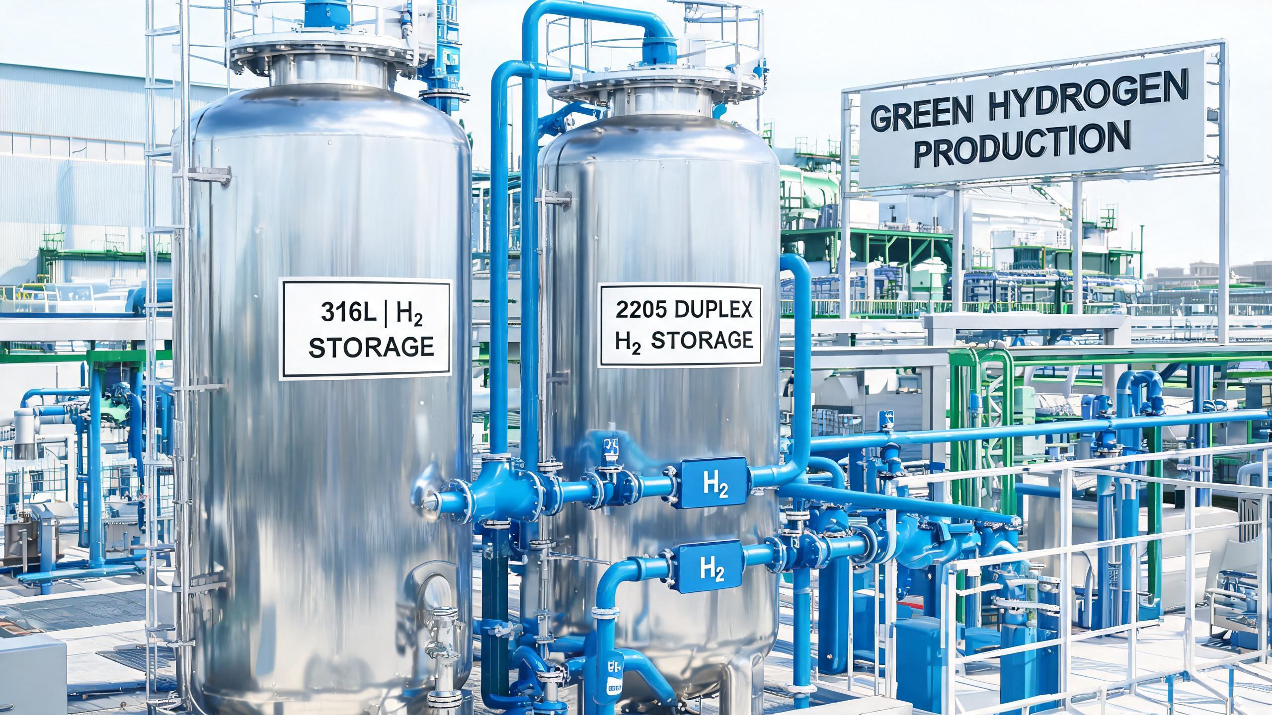 High-pressure hydrogen storage tank made of duplex stainless steel