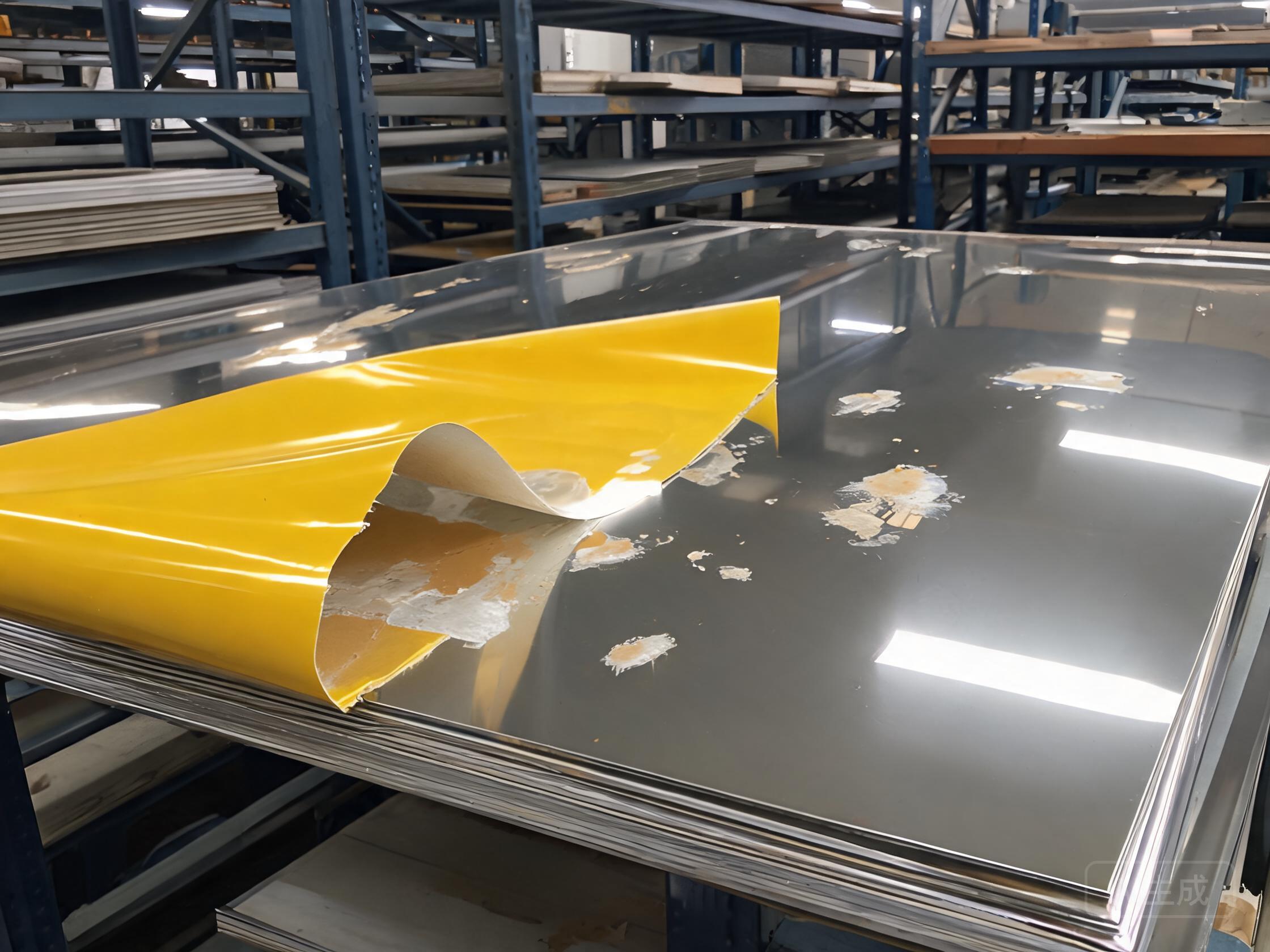 Sticky adhesive remnant left after peeling cheap protective film from stainless steel panel