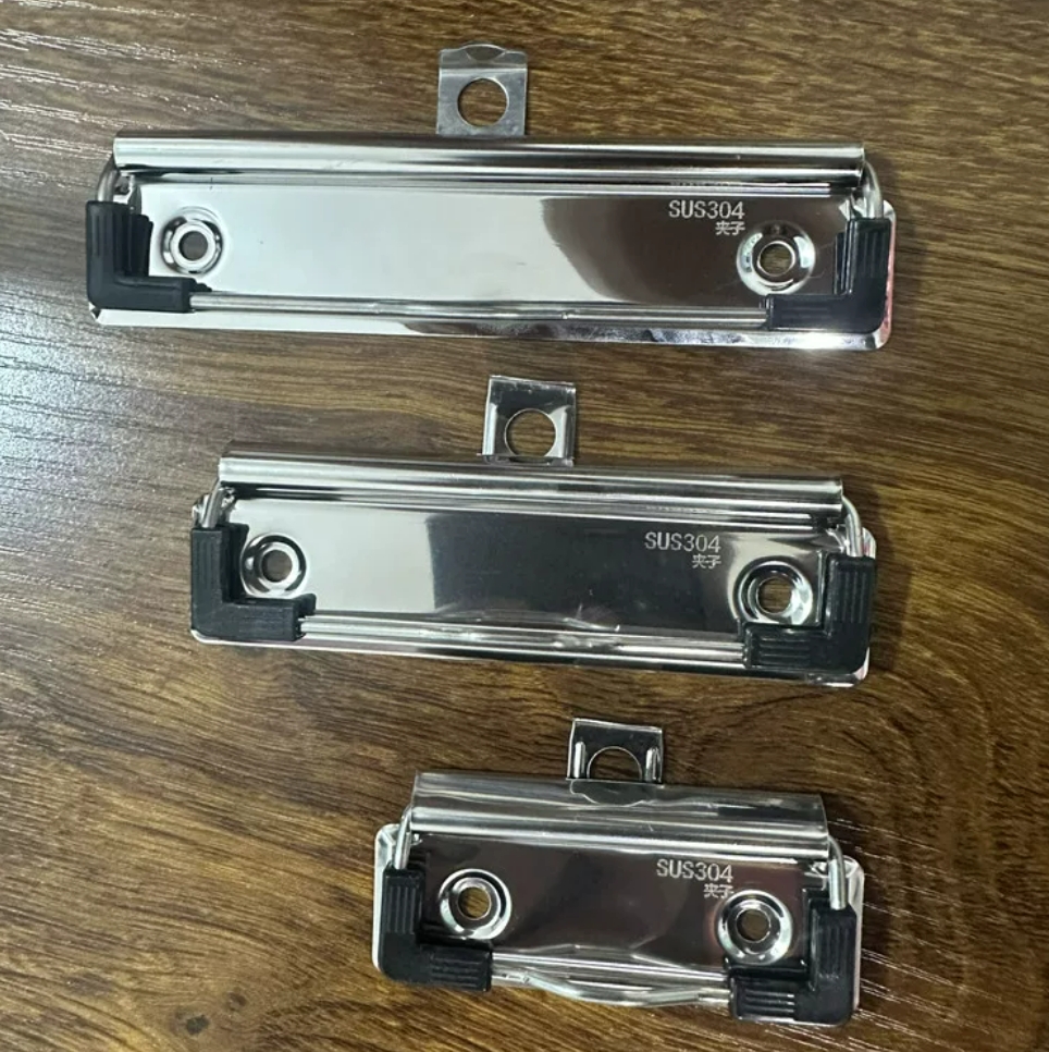 SUS304 stainless steel clipboard clips in three sizes