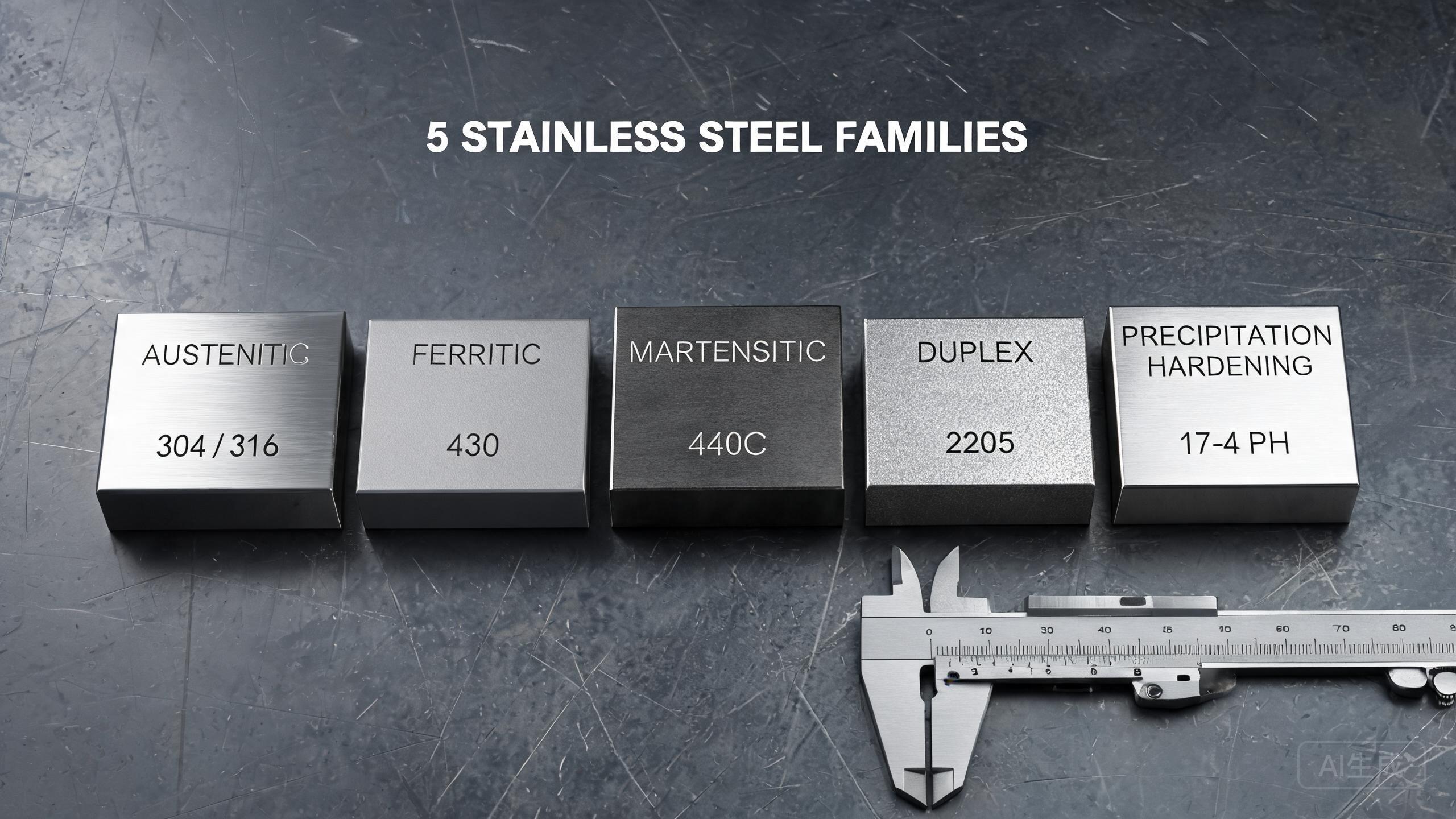 Austenitic Ferritic Martensitic Duplex Stainless Steel Families