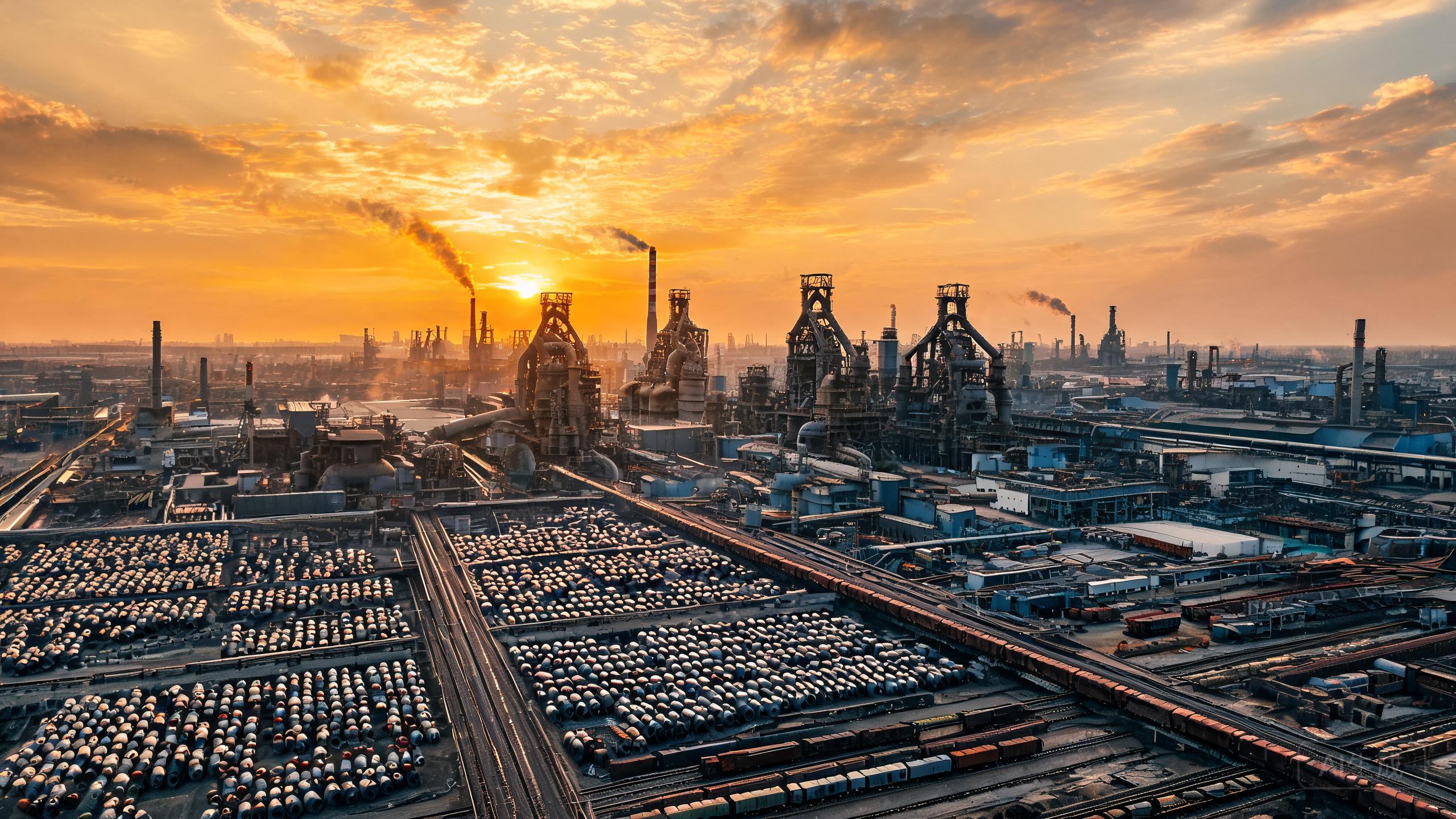 Stacks of precision steel sheet representing China's steel industry