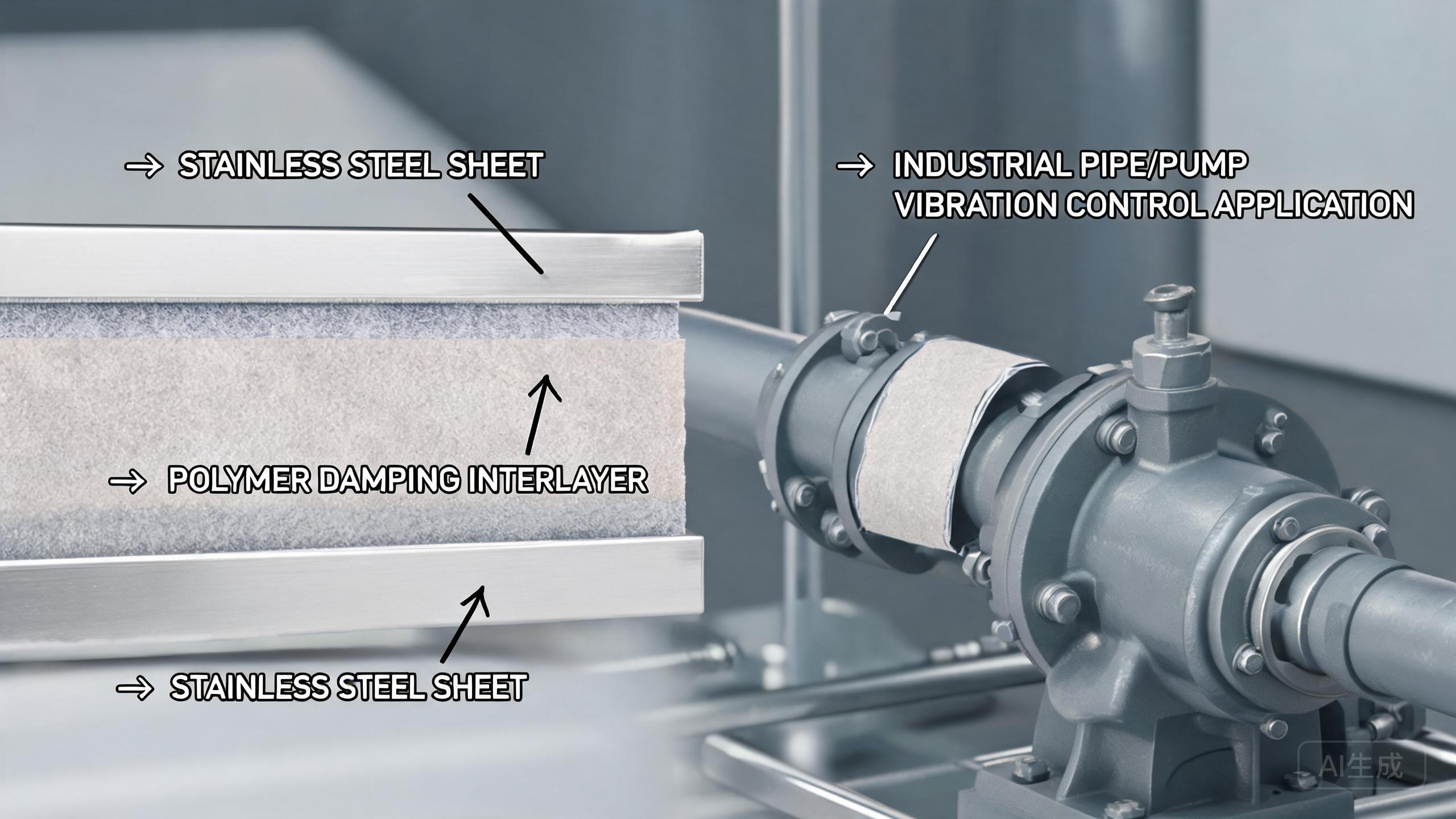 Vibration-damping stainless steel compressor housing with noise reduction performance curve